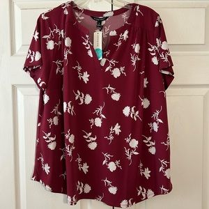 NEW 41 Hawthorn x Stitch Fix Burgundy Top Size 2X